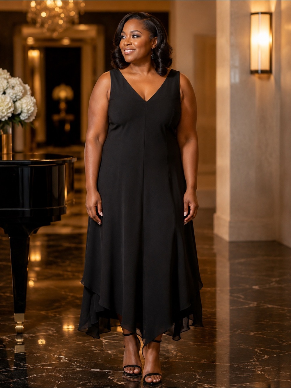 Evan Picone black Evening Dress 16 W